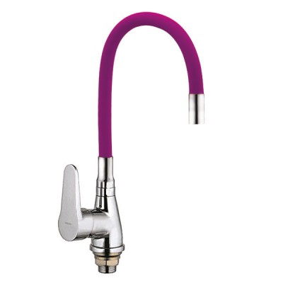 Смеситель для кухни ZERIX SOP7 045 с фиолетовым гибким изливом (ZX2666)