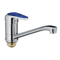 Смеситель для кухни HAIBA MAGIC 555 (15 см) с синей ручкой (HB0672)