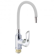 Смеситель для кухни ZERIX SAR 181 с белым силиконовым изливом (ZX2671)