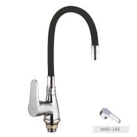 Смеситель для кухни ZERIX SOP7 146 с черным гибким изливом (ZX2654) Смеситель для кухни ZERIX SOP7 146 с черным гибким изливом (ZX2654)