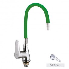 Смеситель для кухни ZERIX SOP7 146 с зеленым гибким изливом (ZX2656)