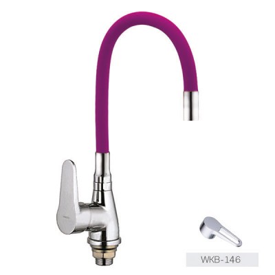 Смеситель для кухни ZERIX SOP7 146 с фиолетовым гибким изливом (ZX2658) Смеситель для кухни ZERIX SOP7 146 с фиолетовым гибким изливом (ZX2658)