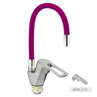 Смеситель для кухни ZERIX YUB 279 с фиолетовым гибким изливом (ZX0442)